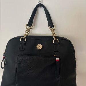 Tommy Hilfiger Black Bag with Gold Accents